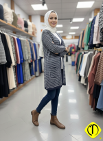 Yumoş Örgü Hırka Yeni Model Unisex Çizgili