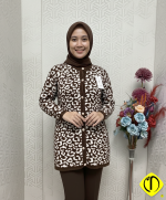 Yumoş Kumaş Leopar Desen Kadın Triko Hırka