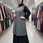 Yeni Model Jakarlı Maya Kumaş Battal Yelek - Şık ve Konforlu Büyük Beden Kadın Yeleği