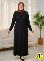 Sami Özdoğan Kışlık Likralı Penye Elbise | Lacivert, Büyük Beden - Görsel 2