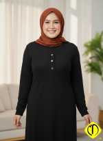 Likralı Kışlık Penye Elbise | Büyük Beden Konforlu Şıklık - Görsel 3