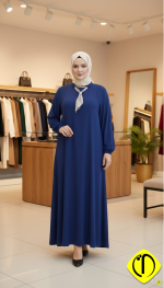 Sami Özdoğan Likralı Penye Elbise | Büyük Beden, Zarif ve Konforlu - Görsel 4