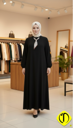 Sami Özdoğan Likralı Penye Elbise | Büyük Beden Konforlu ve Zarif - Görsel 9