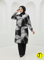 Sami Özdoğan Özel Viskon Tunik | Desenli & Uzun Bayan Tunik - Görsel 6