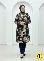 Sami Özdoğan Özel Viskon Tunik | Lacivert & Siyah Kadın Tunik - Görsel 5