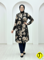 Sami Özdoğan Özel Viskon Tunik | Lacivert & Siyah Kadın Tunik - Görsel 6