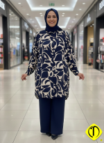 Sami Özdoğan Özel Viskon Tunik | Desenli & Uzun Bayan Tunik - Görsel 4