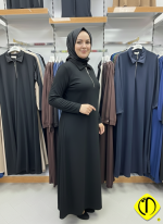 Sami Özdoğan Likralı Mevsimlik Penye Elbise | Konforlu ve Zarif - Görsel 5