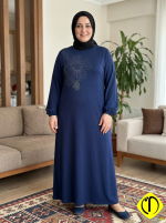 Sami Özdoğan Likralı Penye Elbise | Büyük Beden ve Uzun Boy Konforu